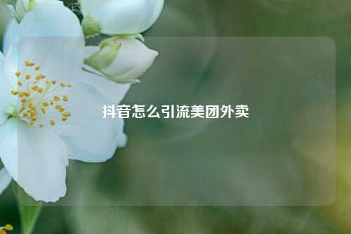 抖音怎么引流美团外卖