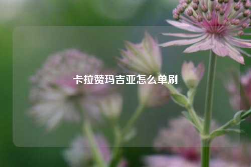卡拉赞玛吉亚怎么单刷