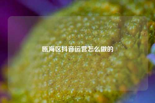 瓯海区抖音运营怎么做的