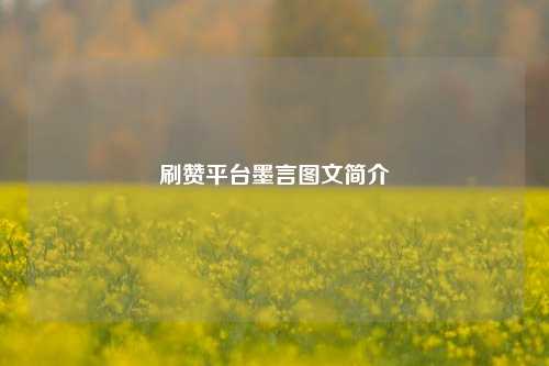 刷赞平台墨言图文简介